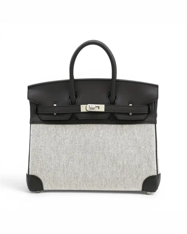 Hermès Birkin 25, Noir / Écru