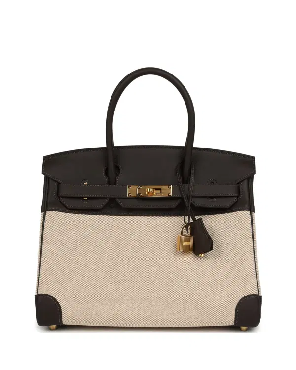 Hermès Birkin 30, Bai Brun / Écru / Beige