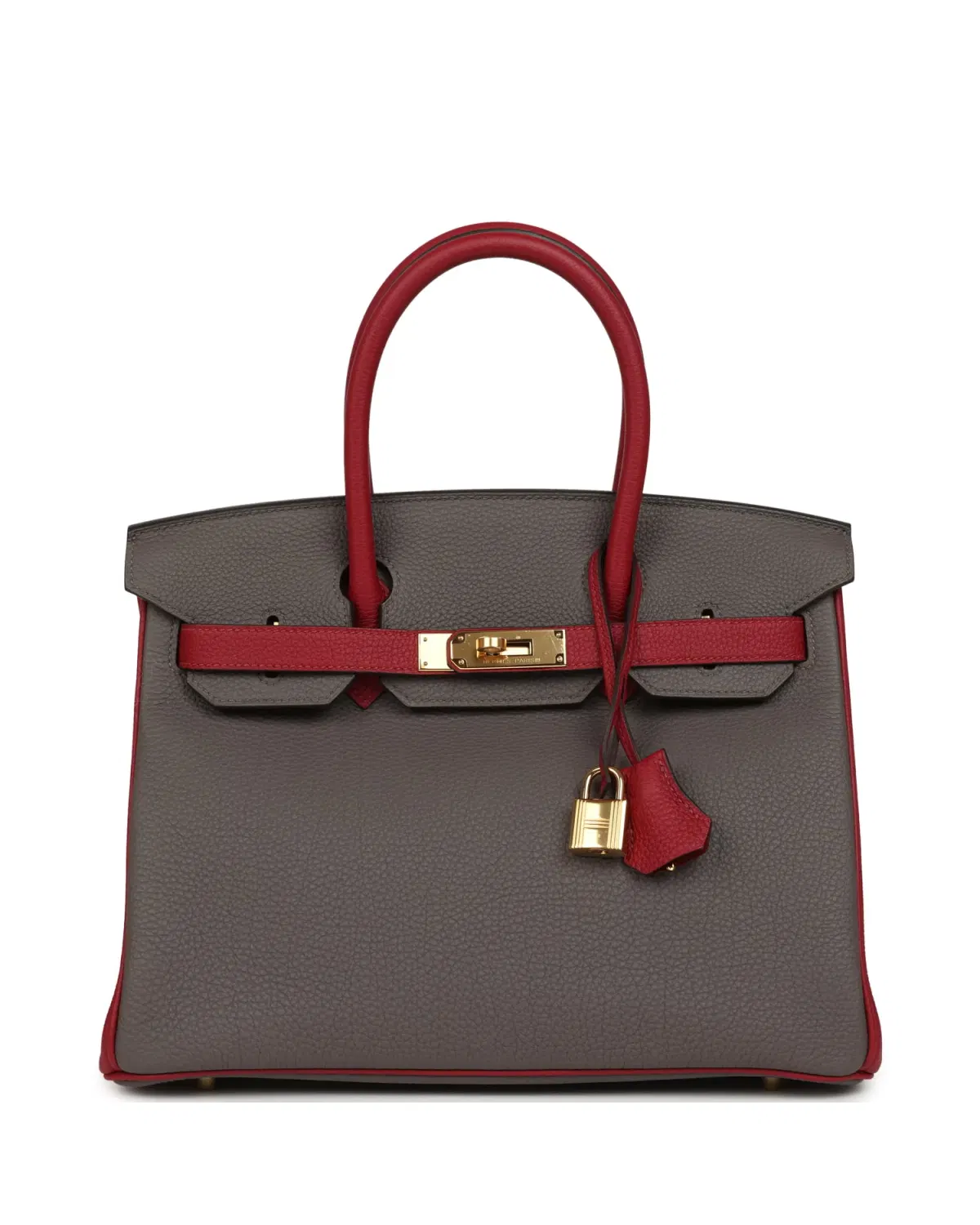 Hermès Birkin HSS 30, Étain / Rouge Grenat