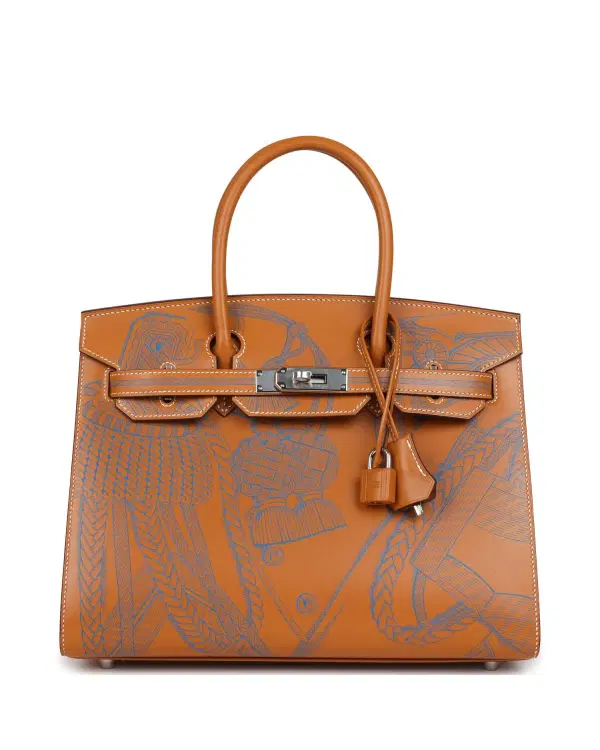 Hermès Birkin Sellier Zouaves et Dragons 30, Natural Sable