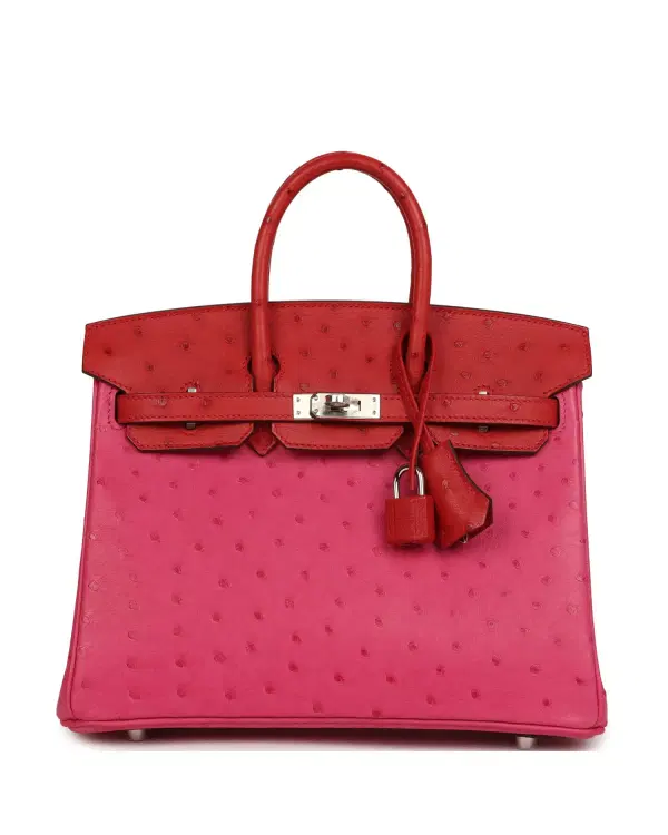 Hermès Birkin Touch 25, Rose Tyrien / Rouge Vif