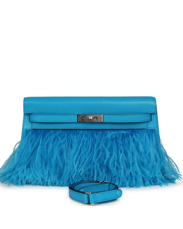 Hermès Kelly Elan Folie One size, Bleu Frida