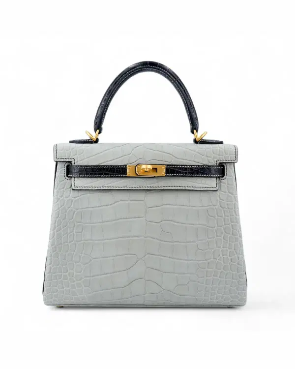 Hermès Kelly HSS 25, Gris Perle / Noir