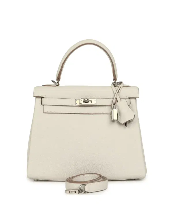 Hermès Kelly Retourne 25, Gris Pâle