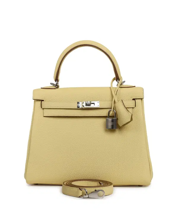 Hermès Kelly Retourne 25, Jaune Poussin