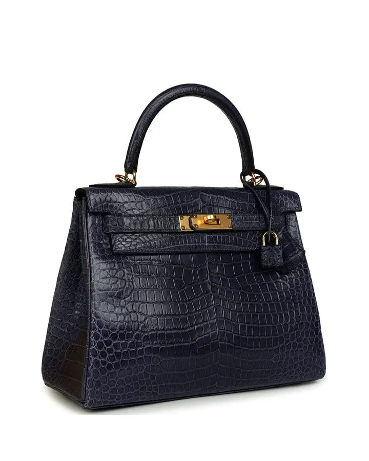 Hermès Kelly Retourne 28, Bleu Nuit