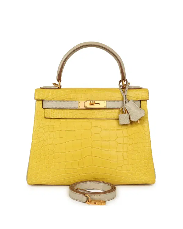 Hermès Kelly Retourne HSS 28, Mimosa / Béton