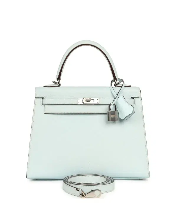 Hermès Kelly Sellier 25, Bleu Brume