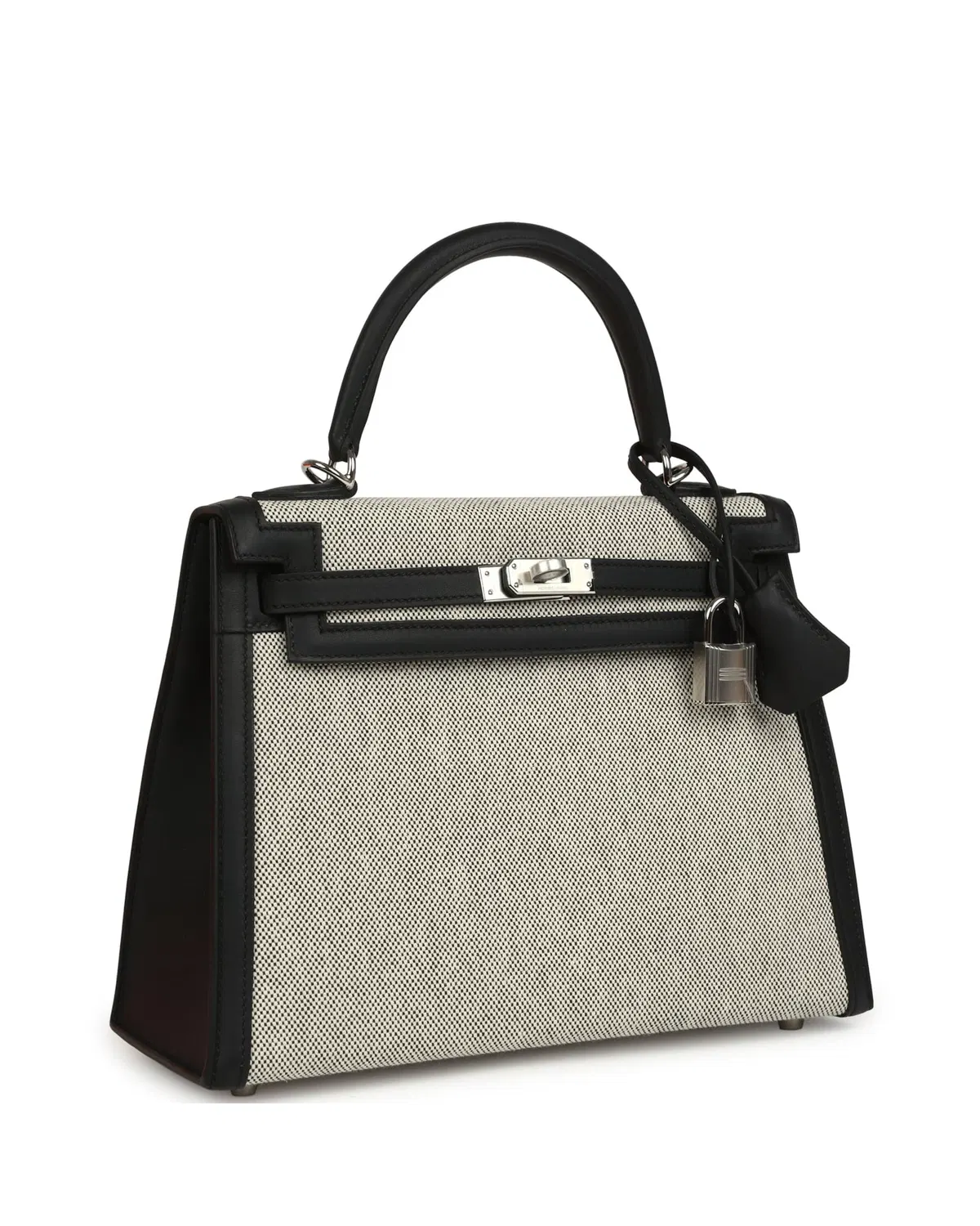 Hermès Kelly Sellier 25, Écru / Noir
