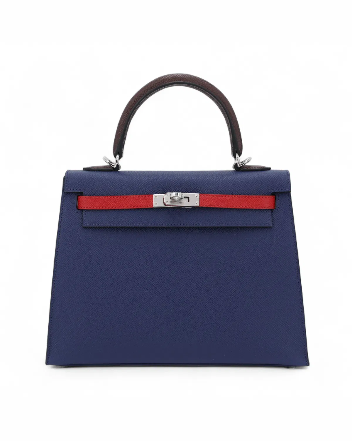 Hermès Kelly Sellier 25, Rouge Sellier / Rouge Piment / Bleu Saphir