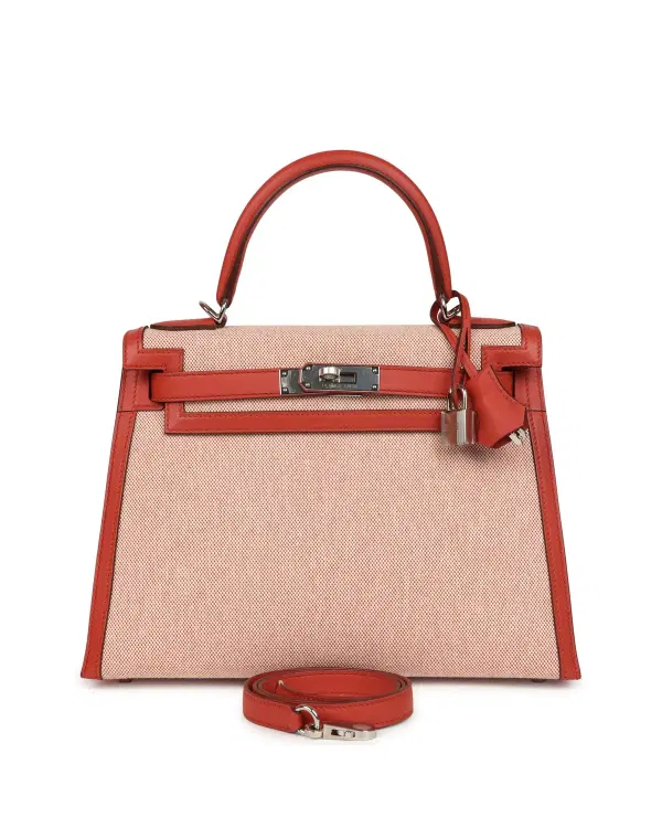 Hermès Kelly Sellier 28, Sanguine / Écru
