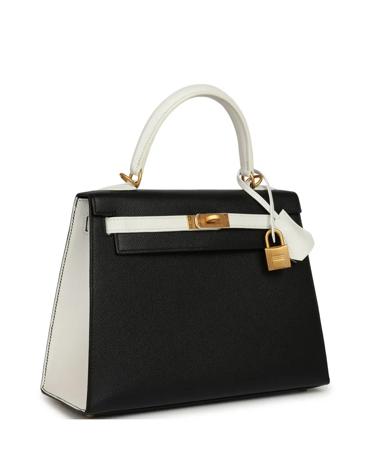 Hermès Kelly Sellier HSS 25, Noir / Blanc