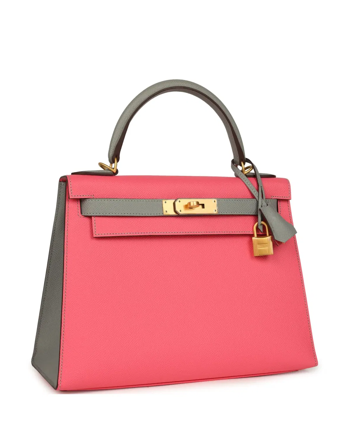 Hermès Kelly Sellier HSS 28, Rose Azalée / Gris Mouette