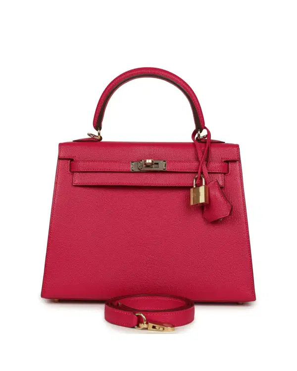Hermès Kelly Sellier HSS Verso 25, Rose Mexico