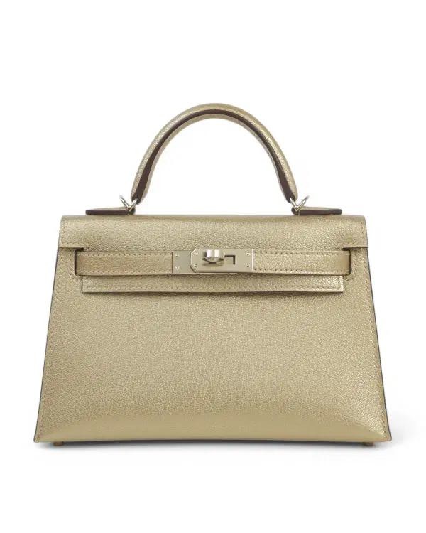 Hermès Mini Kelly 20, Metallic Doré