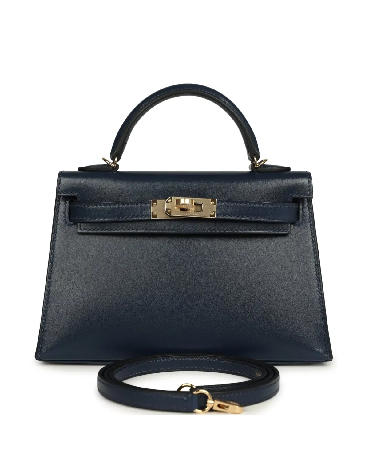 Hermès Mini Kelly Sellier 20, Bleu Abysse