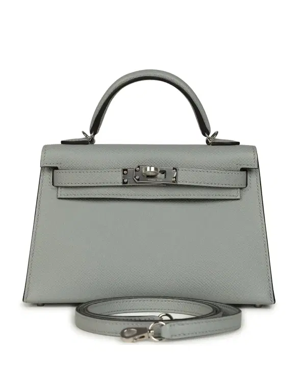 Hermès Mini Kelly Sellier 20, Bleu Glacier