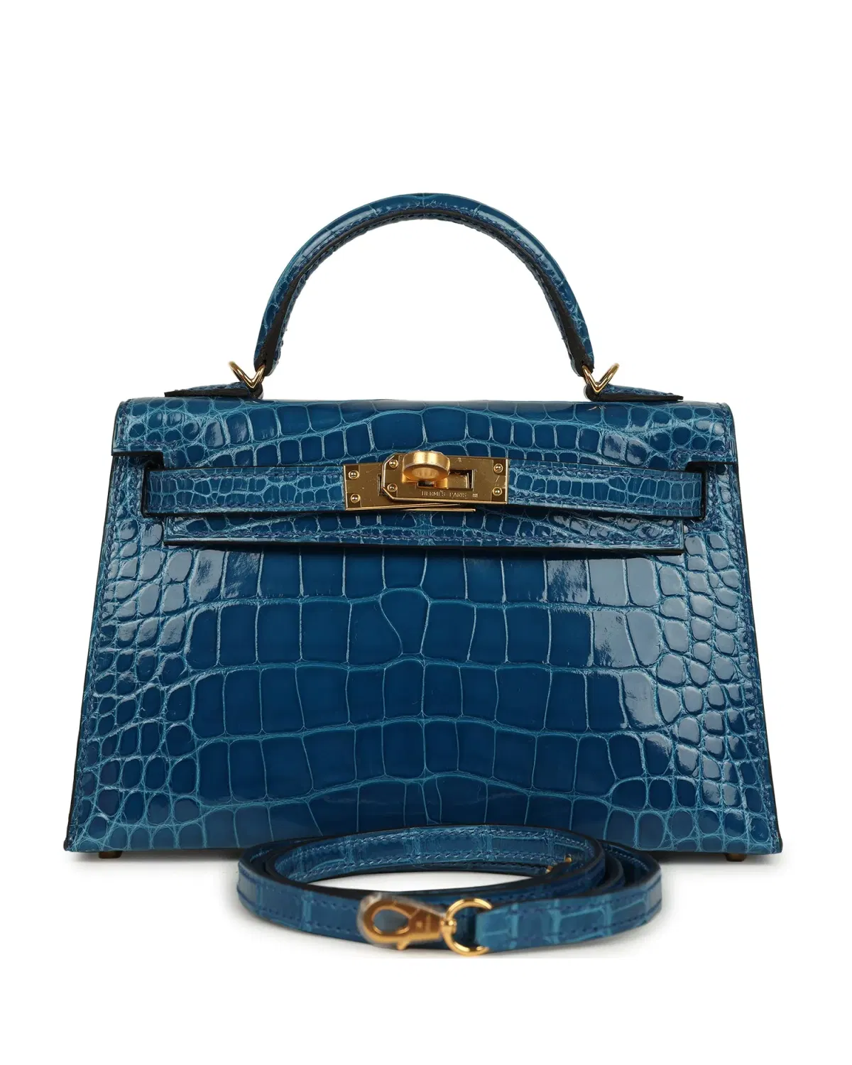 Hermès Mini Kelly Sellier 20, Bleu Mykonos