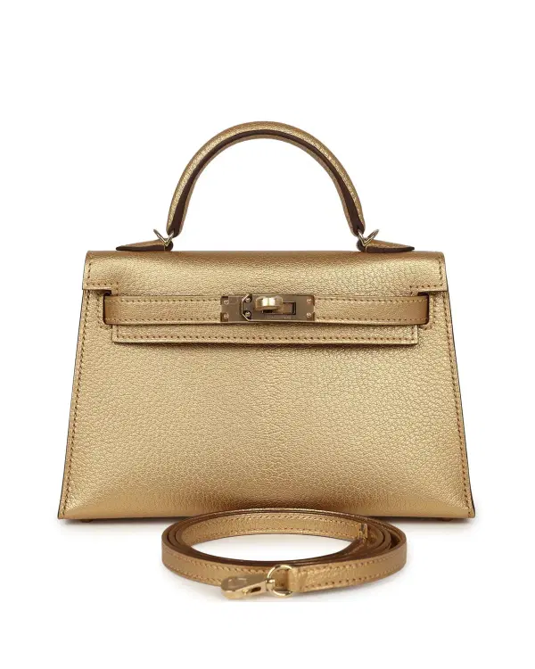 Hermès Mini Kelly Sellier 20, Doré
