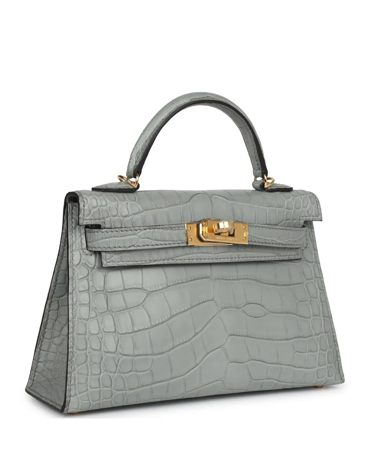 Hermès Mini Kelly Sellier 20, Gris Ciment