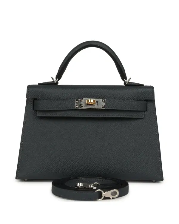 Hermès Mini Kelly Sellier 20, Gris Misty