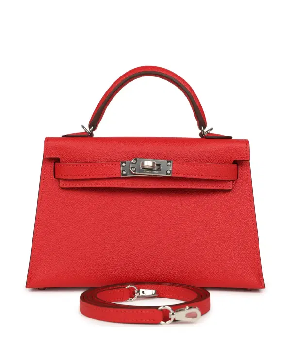 Hermès Mini Kelly Sellier 20, Rouge Radieux