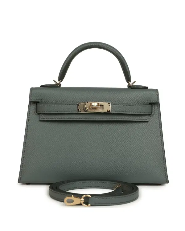 Hermès Mini Kelly Sellier 20, Vert Amande