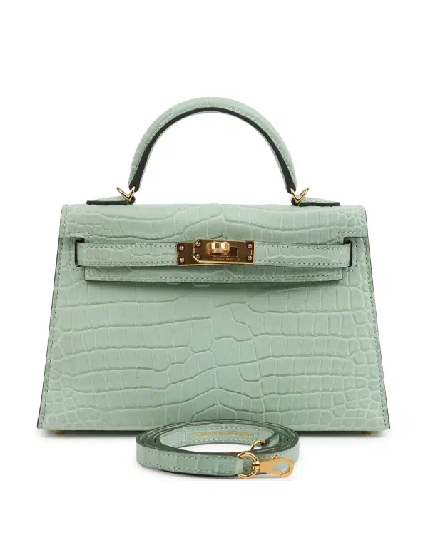 Hermès Mini Kelly Sellier 20, Vert d'Eau