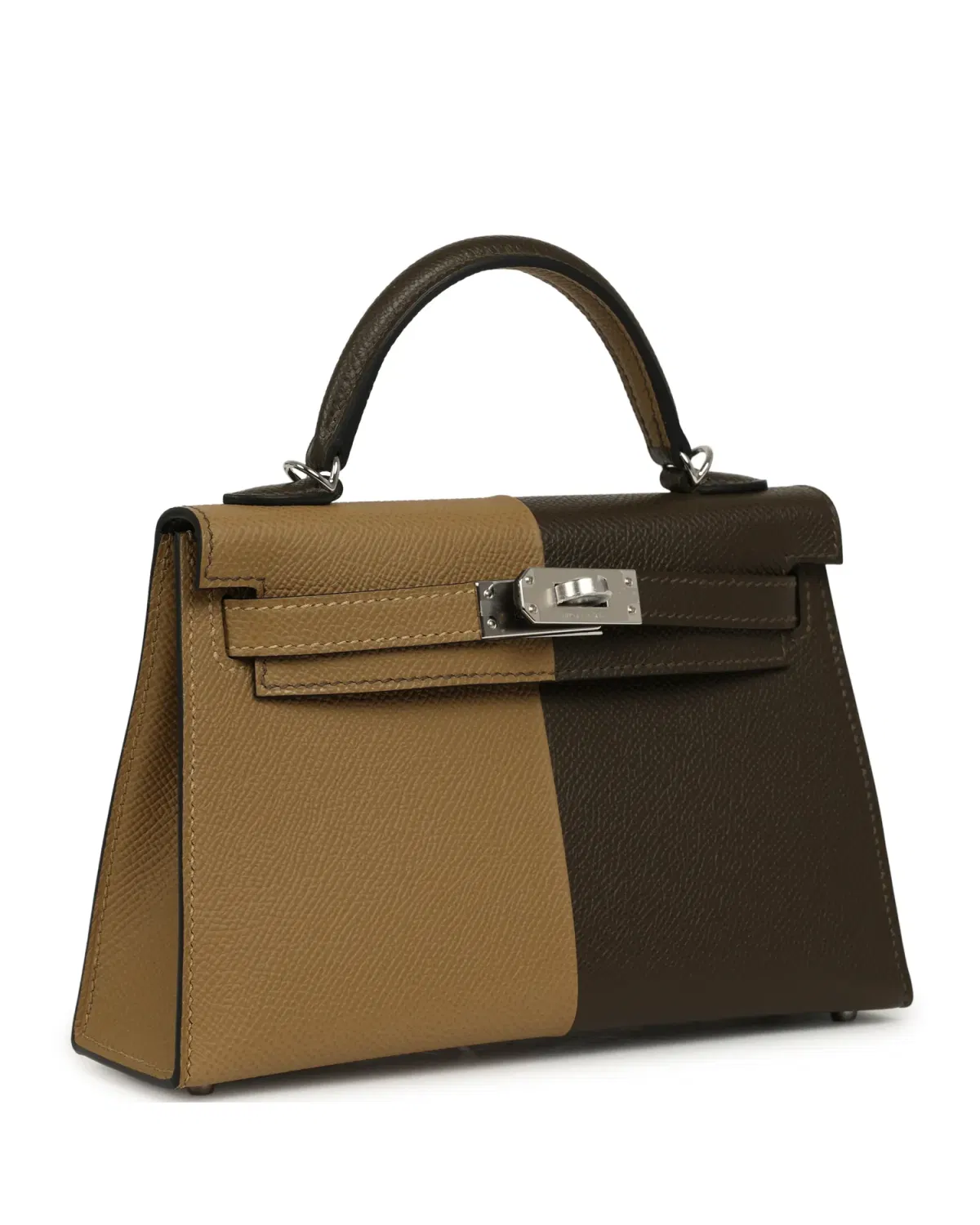 Hermès Mini Kelly Sellier Casaque 20, Dune / Vert Loden
