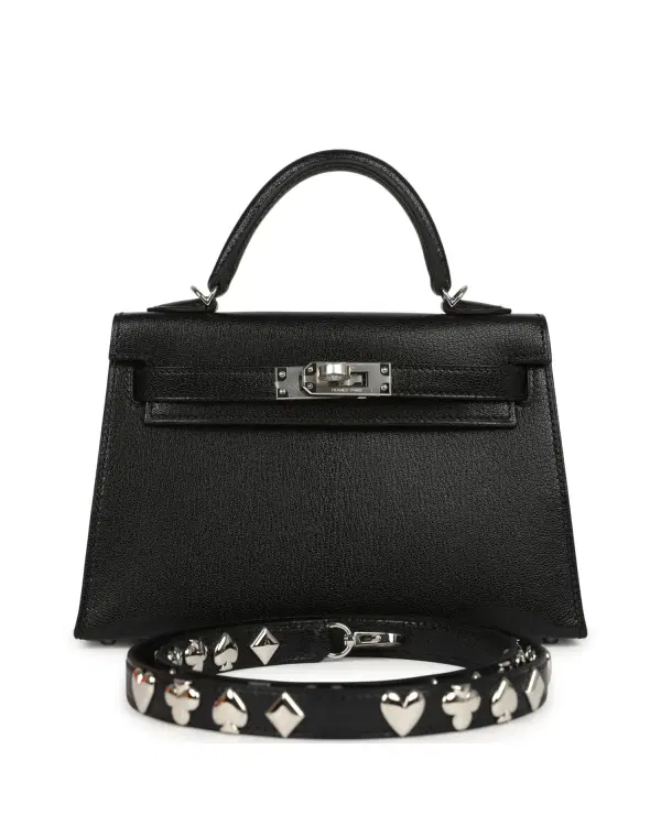 Hermès Mini Kelly Sellier Clou de Cœur 20, Noir