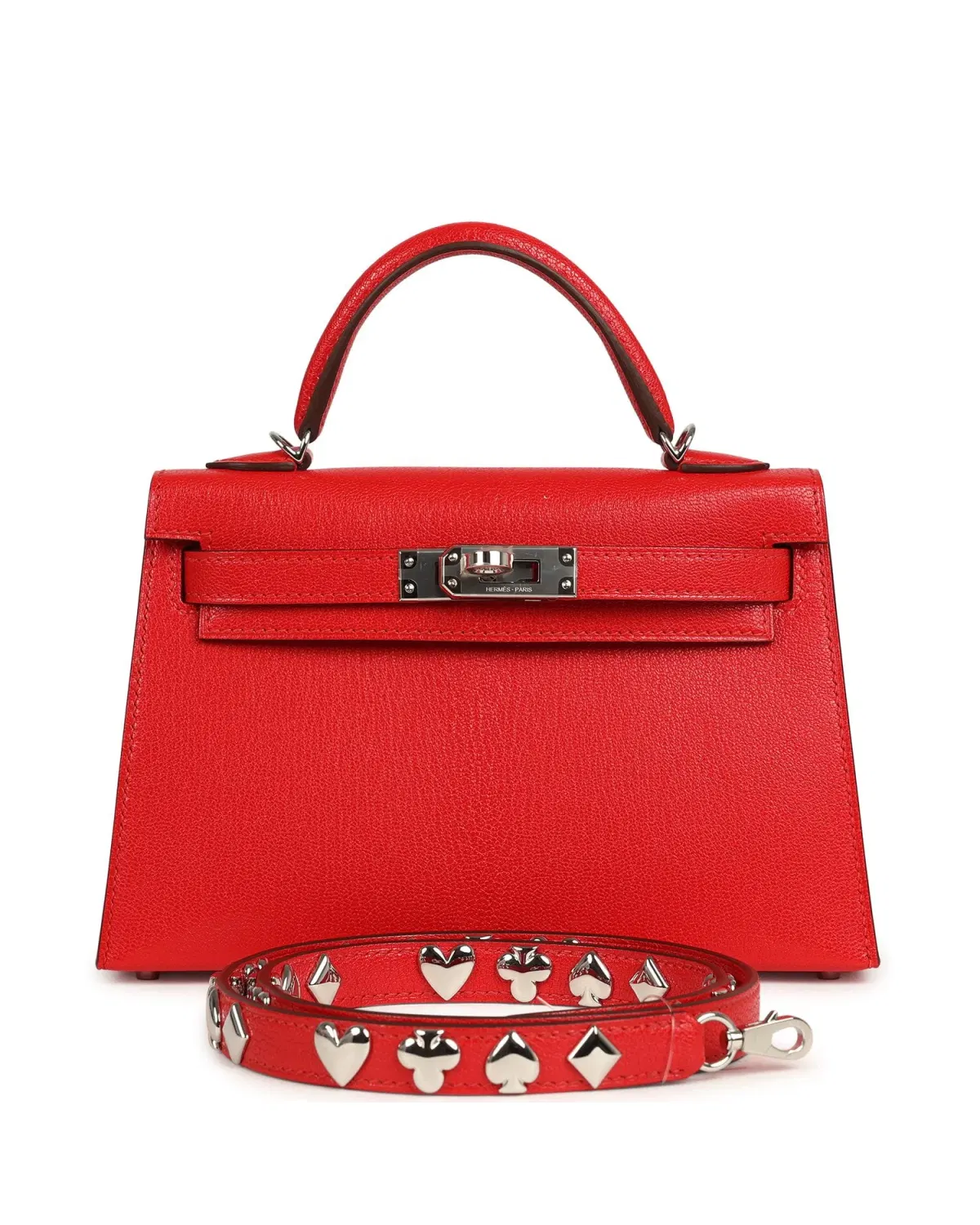 Hermès Mini Kelly Sellier Clou de Cœur 20, Rouge de Cœur