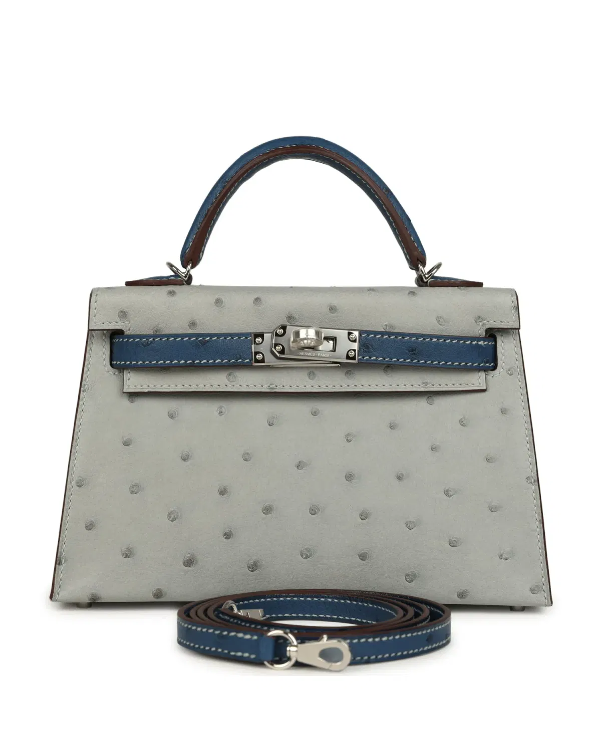 Hermès Mini Kelly Sellier HSS 20, Bleu Glacier / Bleu Foncé