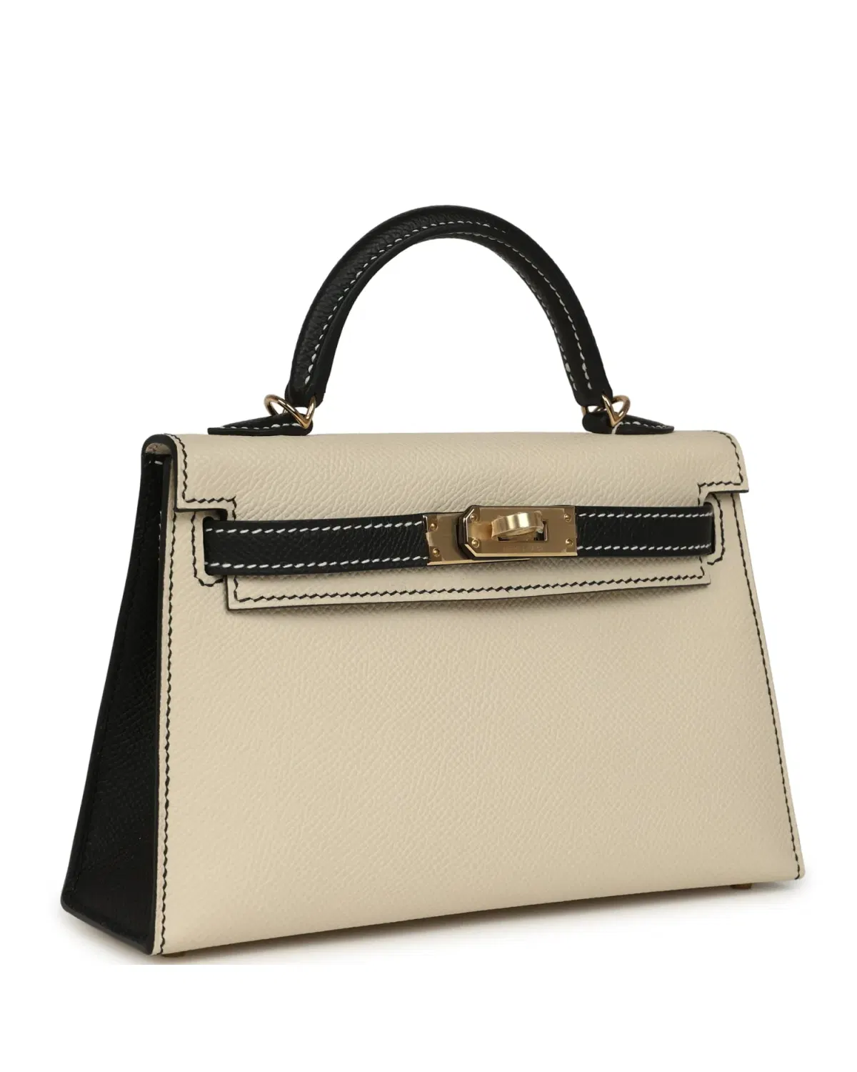 Hermès Mini Kelly Sellier HSS 20, Craie / Noir