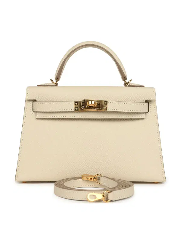 Hermès Mini Kelly Sellier HSS Verso 20, Craie