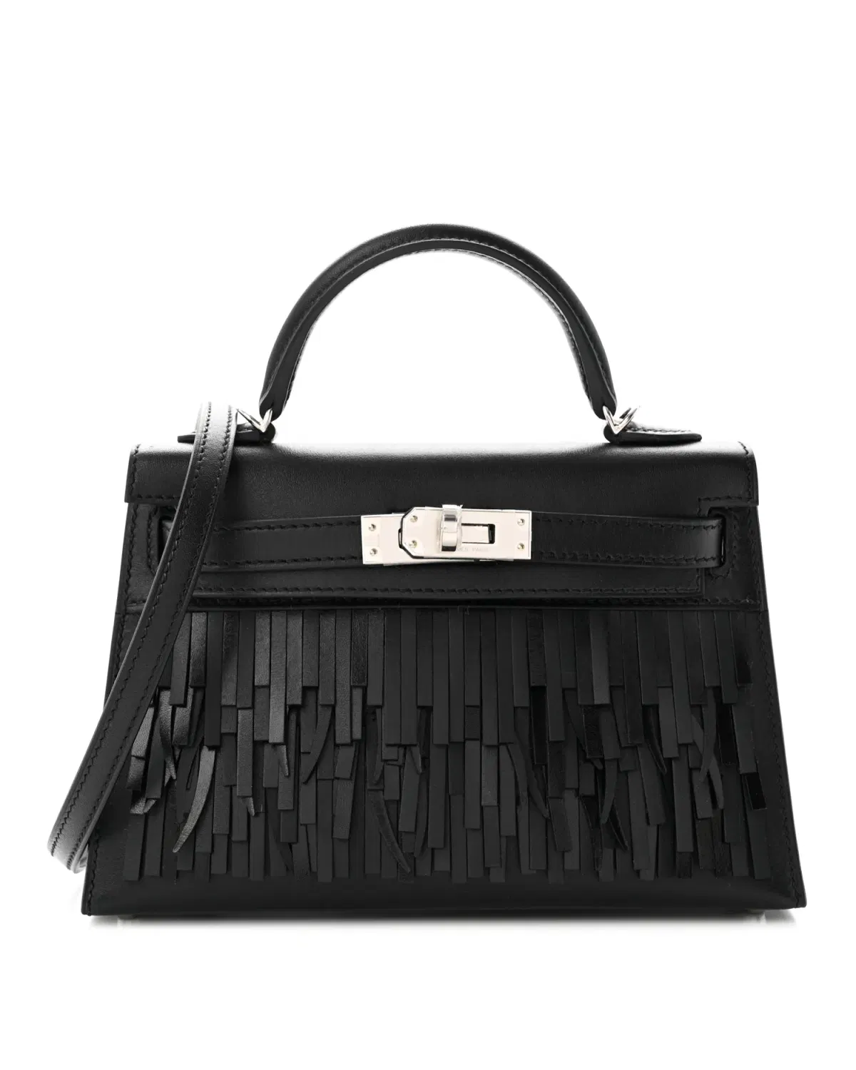 Hermès Mini Kelly Sellier Pampilles 20, Noir